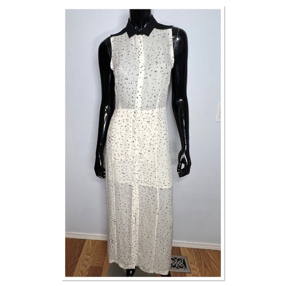 A.L.C. 100% Silk Maxi Shirtdress Sz 2 - Picture 2 of 12